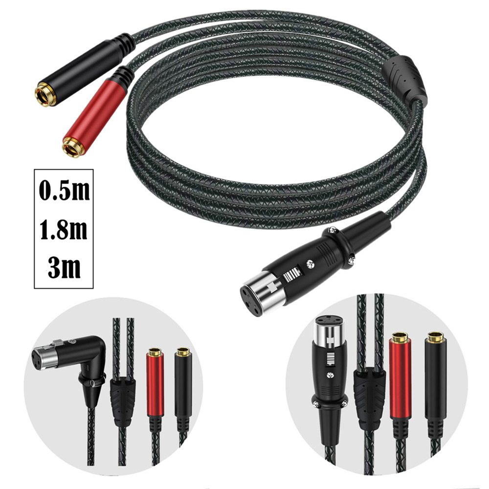 Earphone Splitter Jack - Kabel Splitter Audio 3Pin XLR Female