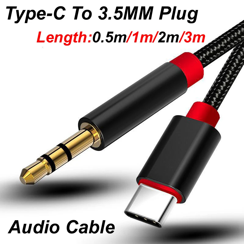 Cable Extension 3.5 - USB-C tipe-c 0.5m/1m/2m/3m, Adaptor kabel AUX