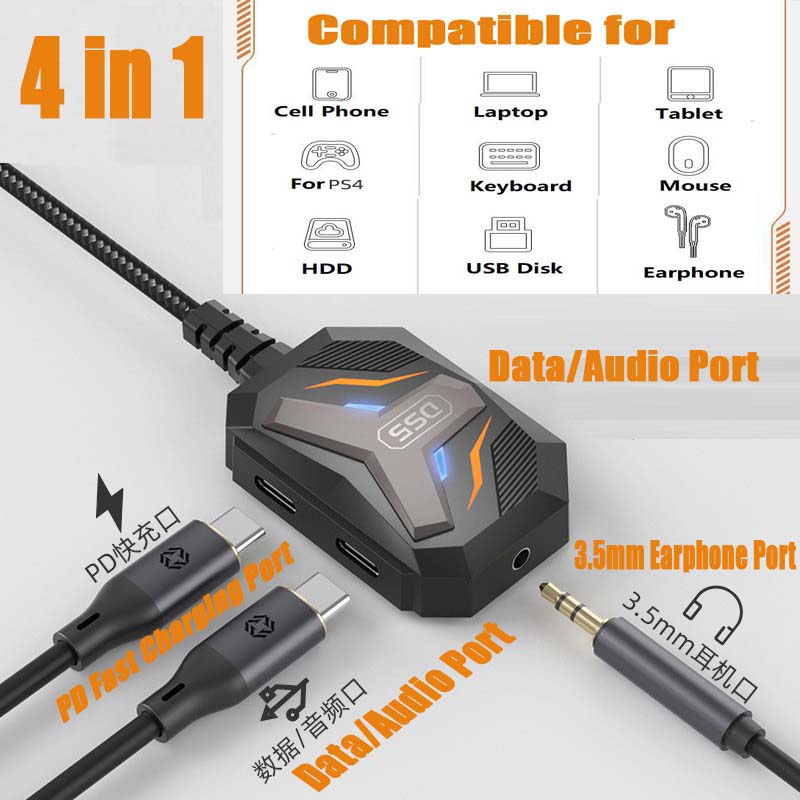 Earphone Splitter Jack - Splitter Tipe C USB C ke