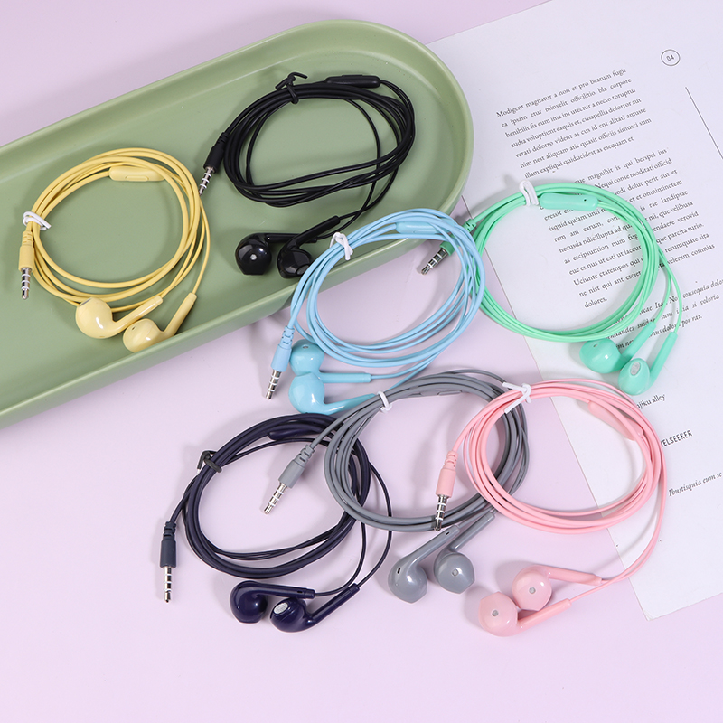 Wired Earphone Mic - U19 earphone berkabel permukaan halus, Headset