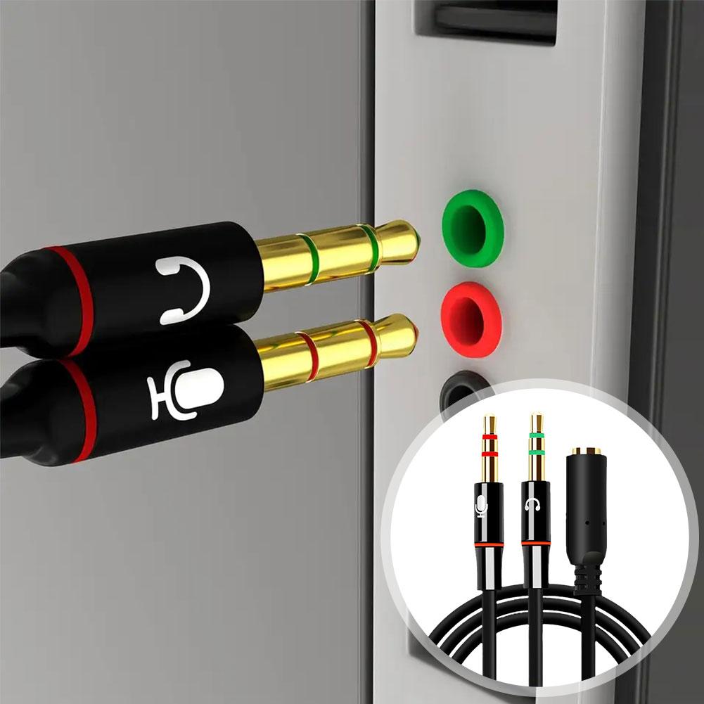 Audio Splitter Y - Konverter Audio Mikrofon Headphone Splitter untuk