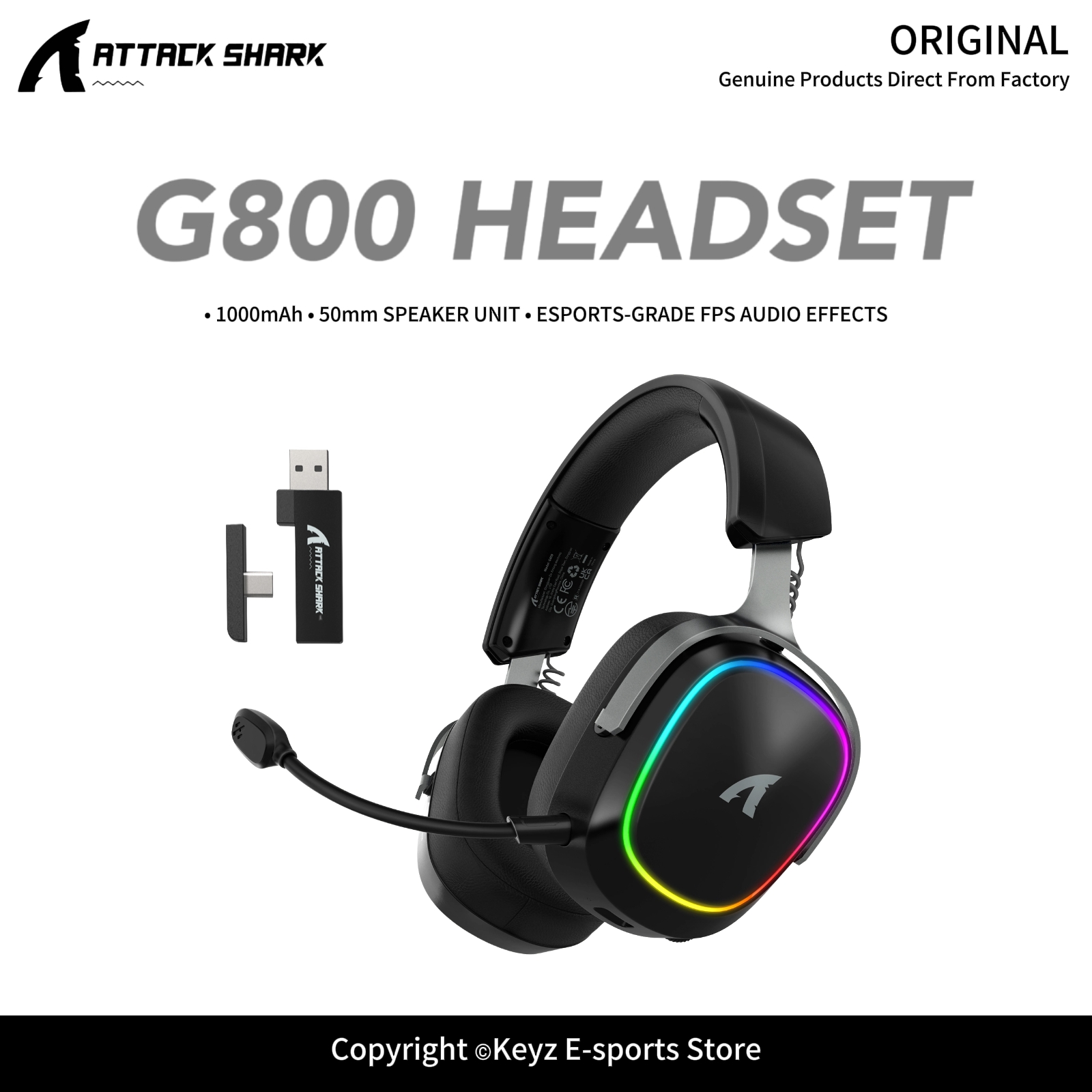 ATTACK SHARK G800 Headset Gami - Gaming Headset Rgb ulasan dan harga