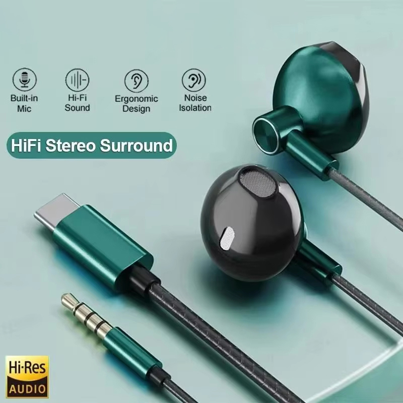 Earphone Wired Stereo HIFI Tip - Wired Earphone Mic ulasan dan harga