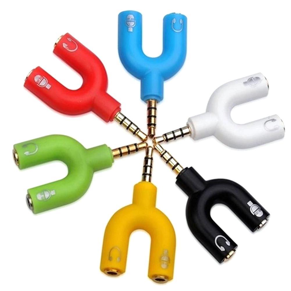 1 Buah Adaptor Tipe U Ganda 3. - Earphone Splitter Jack ulasan dan harga