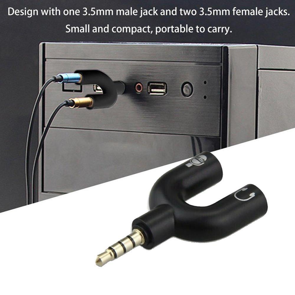 1 Buah Adaptor Tipe U Ganda 3. - Earphone Splitter Jack ulasan dan harga