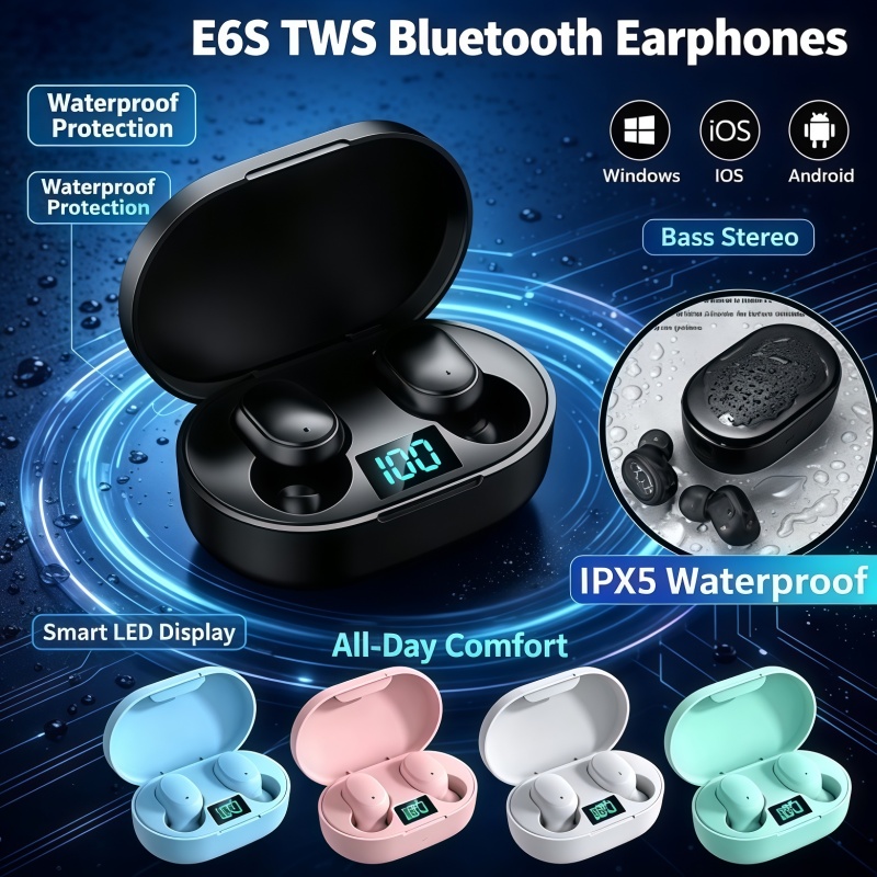 2026Earphone Bluetooth TWS E6S - Bluetooth Headset On Ear ulasan dan harga