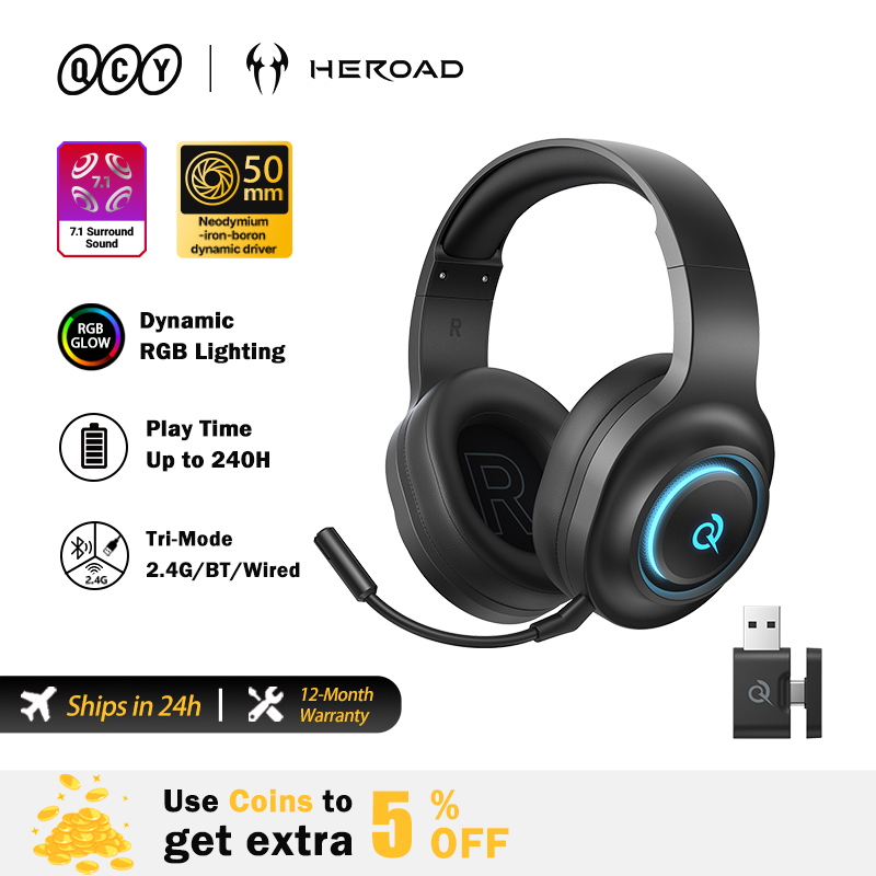 Headset Gaming QCY Heroad V200 - Gaming Headset Rgb ulasan dan harga