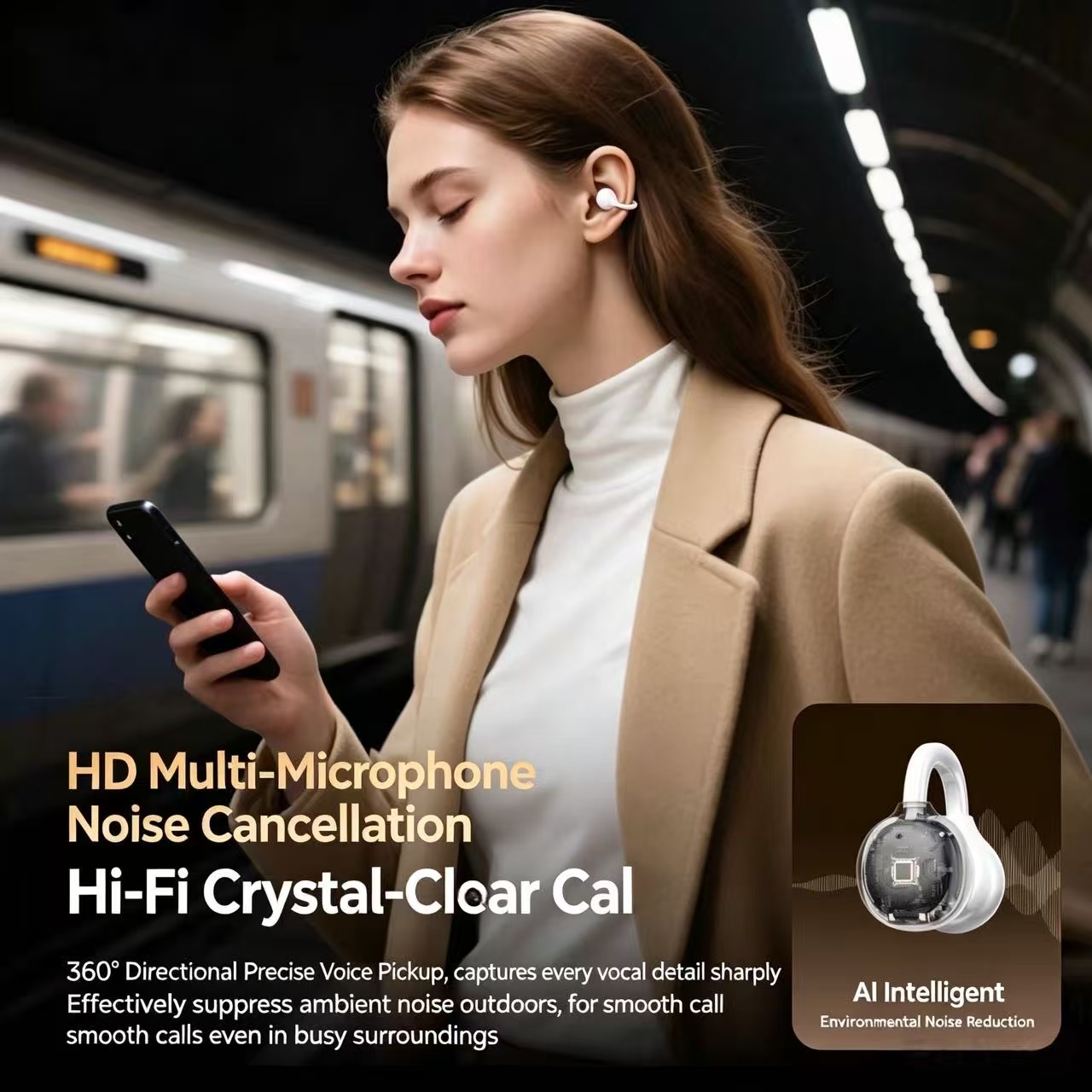 Headphone Bluetooth Clip Telin - Sports Earphone Hook ulasan dan harga